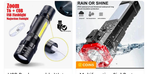 Multifungtion 8 in1 portableLED flishlight